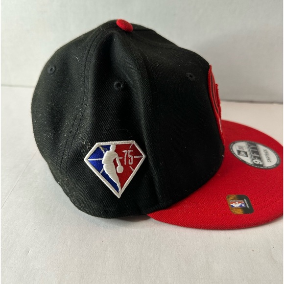 New Era Portland Trailblazers Black Red Baseball Cap Trucker Hat 75 Years NBA - Picture 2 of 4